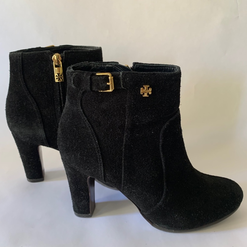 Tory Burch Black Suede Booties Size 8